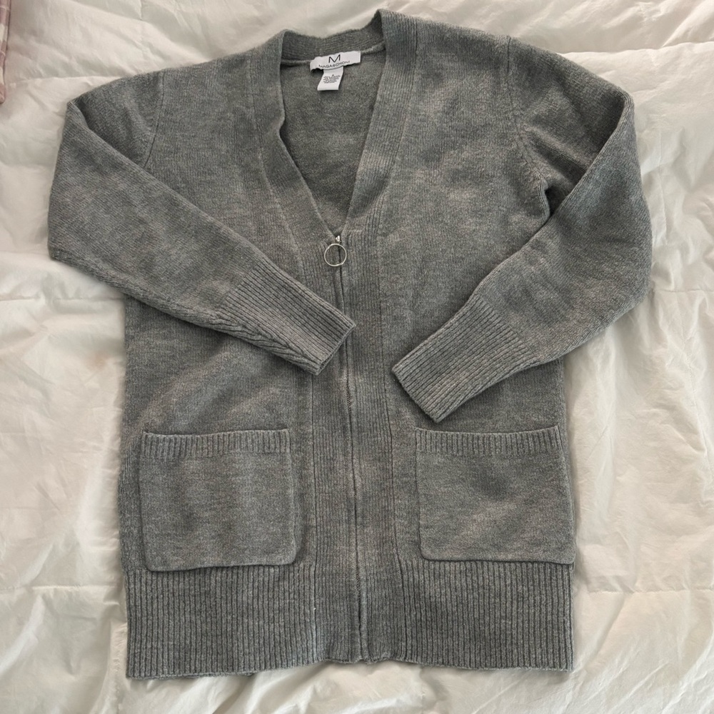 Magaschoni Gray Women's Cardigan Sweater